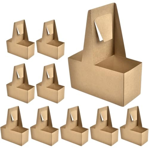 Alipis 10piezas Portavasos De Papel Corrugado Asa Portavasos Para Llevar Para Cafeterías De Dos Para Bebidas Calientes