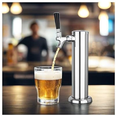 NJDQFA Acciaio Inossidabile Dispenser A Torre per Birra, Kit Spillatore Colonna Birra alla Spina Rubinetto Singolo, per Picnic E Banchetti