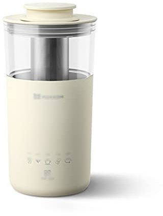 7LiuYueFei6 5 in 1 Electric Coffee Maker Multifunction Portable Milk Tea Machine Milk Frother Automatic Tea Maker DIY Milk Tea Coffee 350ml(Gray) (Onecolor)