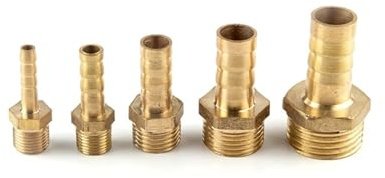 Hose Barb Tail 4~25MM Brass Pipe Fitting 1/8 1/4 3/8 1/2 1 Pagoda Connector BSP Male Connector Joint Copper Coupler Adapter(6mm Barb,3/8)