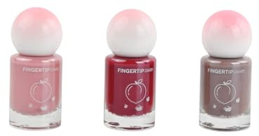 3 Pezzi Smalto Unghie a Base d'Acqua, Smalti per Unghie ad Asciugatura Rapida, Tinta Unita, Pigmentazione Elevata, Adatto per il Fai Da Te e l'Uso in Salone, Rosso, Rosa e Marrone, 10 ML
