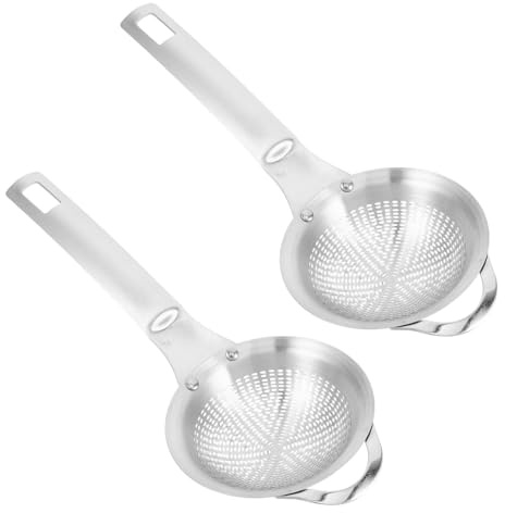Gatuida 2 Pièces Filtre à Thé Acier Inoxydable avec Poignée Mini Tamis à Maille Fine pour Infusions de Thé Matcha Épices Passoire Pratique pour Cuisine et Pâtisserie