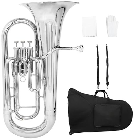 Bb Euphonium Bb Flat Euphonium Messingrohrkörper 3 Tasten Baritonhorn Bass Musikinstrumentenzubehör