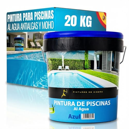 Snappy blue Pintura para Piscinas Al Agua Antialgas AZUL, 20 LITROS | Alta Resistencia Rayos UV Cemento, Hormigón Secado Rápido Aplicación Sencilla