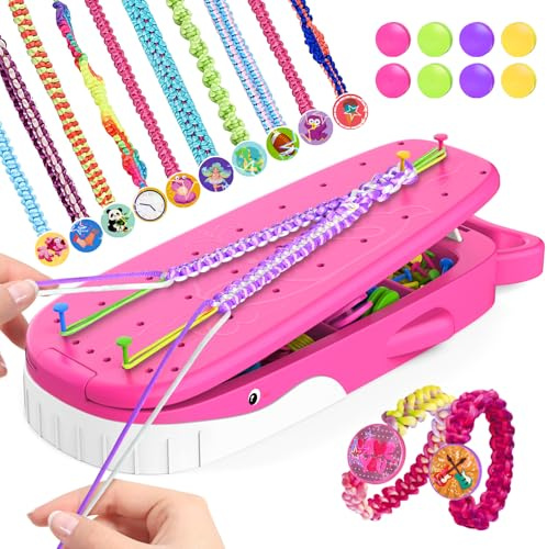 Euclidean Cube Freundschaftsarmbänder Selber Machen für Mädchen 6-12 Jahre | Armbänder Selber Machen, DIY Basteln für 16 Armbänder, Knallrosa Wal-Aufbewahrungsbox, Geschenk Mädchen 6 7 8 9 10 Jahre