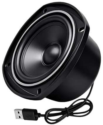Tsophreniq Altavoces USB de 4 pulgadas de alta potencia de 4 ohmios y 15 W con diseño externo para robots y altavoces de tarjeta de sonido integrados en el hogar inteligente