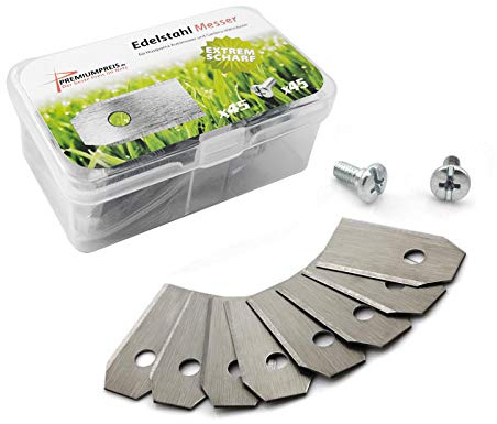 45 Cuchilla Cuchillo de repuesto para robot cortacésped Husqvarna y Gardena (0,75 mm), incluye tornillos, Premiumpreis®