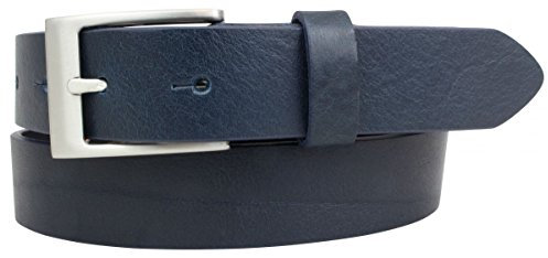 Kinder-Gürtel aus Vollrindleder 3 cm | Ledergürtel für Jungen/Mädchen 30mm | für Jeans, Anzug, Kleid, Rock | Marine 65cm