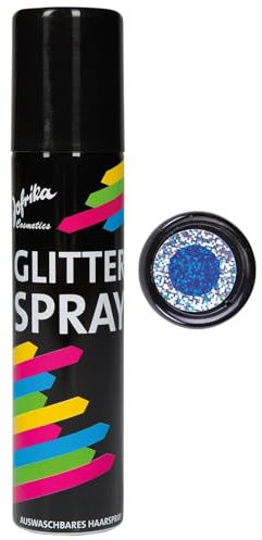 PARTY DISCOUNT® Glitter-Haar-Spray / Farbiges, Glitzerndes Farbiges Haarspray - lässt Sich Wieder auswaschen, - lässt Sich Wieder auswaschen, 75ml, Glitter-Blau