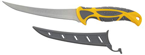 Smith’s 51061 6” Boning Fillet Knife - 400 Series Stainless Steel Blade - Non-Slip Soft Grip Handle - Protective Sheath - Curved Fillet Knife - Deboning & Game Processing - Fishing & Hunting Knife