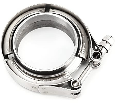 EBTOOLS Für 2,25 V Band Schlauchschelle, V-förmiges Auspuffrohr, 2,25 Zoll Turbo, Edelstahl, V-Klemmflansch-Set, 2 Stück