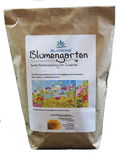 500gr. Blumengarten Bienenweide, Blühmischung, Blumenmischung, Blumenwiese, für bis zu 500m² von Blühking®