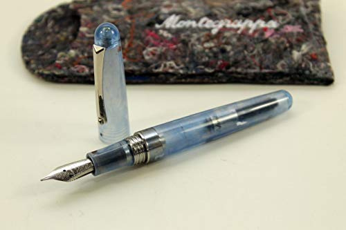 Montegrappa Elmo Ambiente Ocean Füllfederhalter in der Farbe Blau, aus Edelharz und Edelstahl hergestellt, Federstärke: M, Maße: 14,1 x 1.4 cm, 24.5g, ISEER3ID