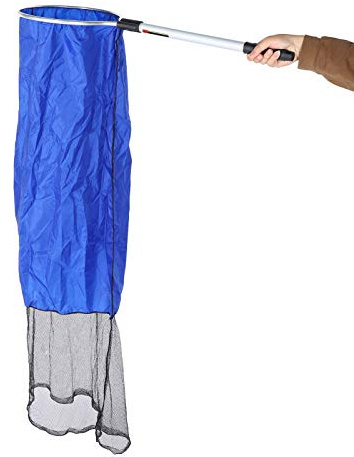 Fishing Net, Aquarium Soft Fishing Net Long Knotless Netting Koi Tansfer Mesh for Medium Large Fish(Diameter 40CM, Handle 50CM)