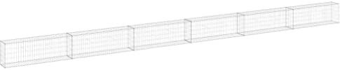 vidaXL Gabbione con Copertura in Acciaio Zincato 900x30x50 cm