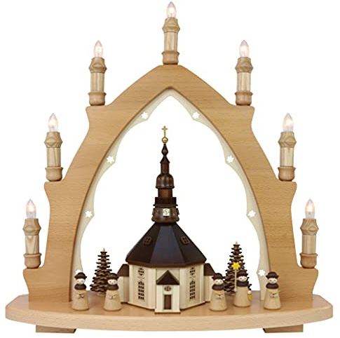 Lenk & Sohn - Leuchterbogen 7 flammig Seiff. Kirche, Kurrende Natur - 42x43cm