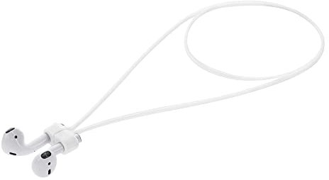 kwmobile Laccetto Portauricolari Compatibile con Apple Airpods 1/2 / 3/4 / PRO 1 / Airpods PRO 2 - Cordino Porta Cuffie in-Ear - Laccio Cuffiette Magnetico Bianco