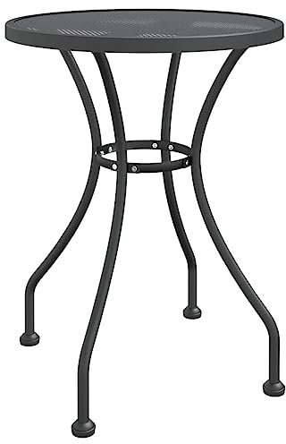 vidaXL Gartentisch Beistelltisch Gartenmöbel Bistrotisch Garten Esstisch Tisch Campingtisch Balkontisch Ø60x72 cm Streckgitter Anthrazit