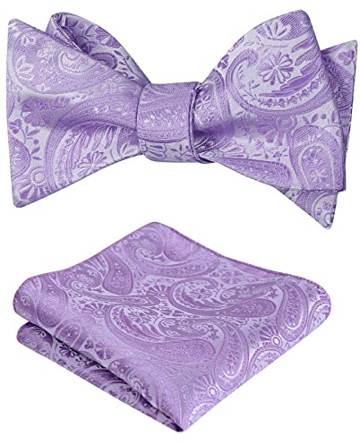 Alizeal Juego de pajarita para hombre, diseño de cachemira, jacquard, para negocios, boda, fiesta, con pañuelo