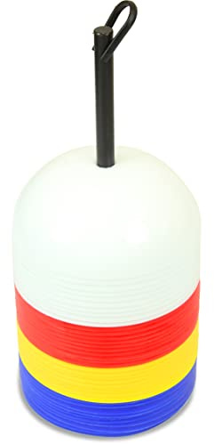 SPORTIKEL24 Markierhalbkugeln 40er-Set – elastisch & bruchsicher, mit Tragehalter – Trainingshilfe für Agility, Fußball & Hundesport – 4 Farben
