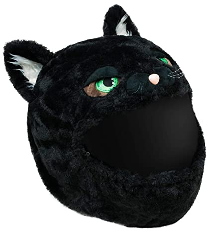 Moto Loot Helmabdeckung für Motorradhelm, lustige Fahrten und Geschenke (nur Bezug, Helm nicht im Lieferumfang enthalten) – Katze
