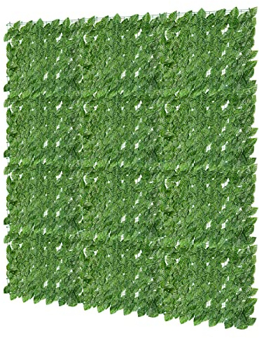 Sonnewelt Künstliche Efeu Hecke Sichtschutz,Efeu Sichtschutz 100 * 300cm,Sichtschutzzaun, Rolle,Efeublätter eignet Sich perfekt für Terrassenbereiche im Freien