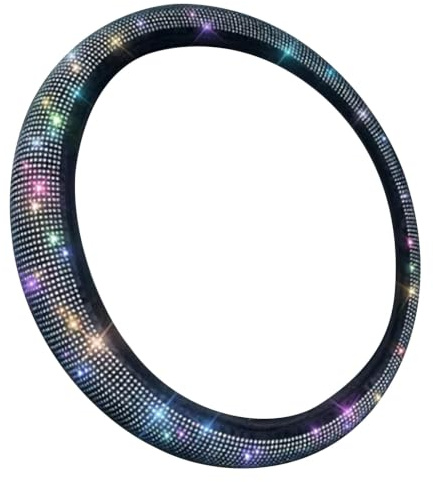 TKSE Volante con Strass, Coprivolante Brillantini Rivestimento Volante Cristalli Manopola Diamantata Coprivolante Bling Bing Guaina