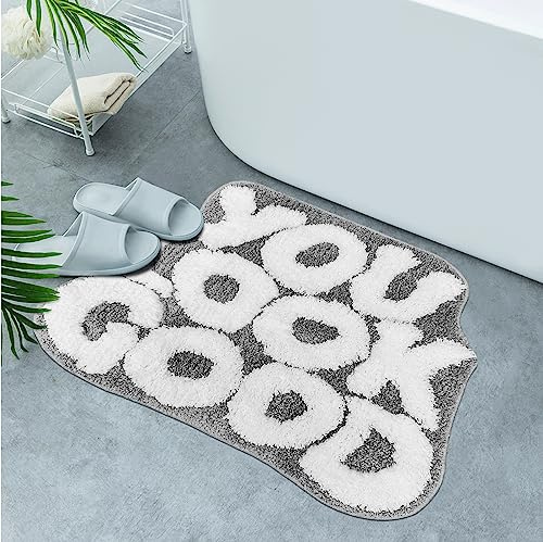 Inshere Niedlicher Badezimmerteppich You Look Good, weicher und saugfähiger Korallenstoff, lustig und rutschfest, waschbar, 63,5 x 53,3 cm