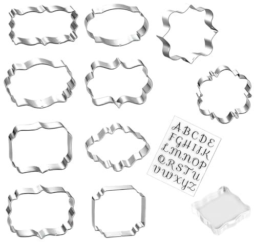 TNSLAND Juego de moldes para galletas con letras y números para decorar tartas, cortadores de galletas, cortador de galletas