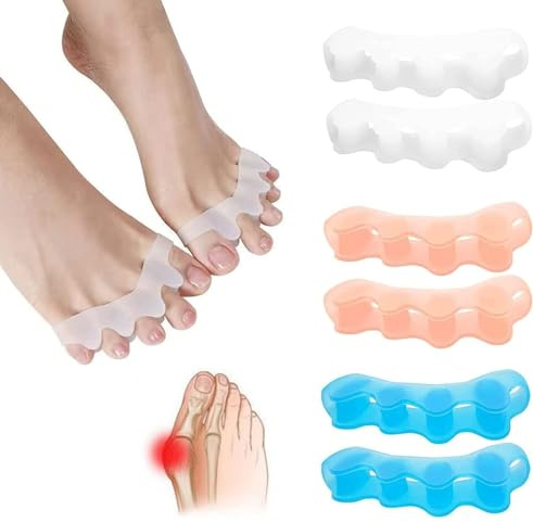 Zehenspreizer Silikon,3 Pair Toe Separator,Hallux Valgus Silikon,Zehenspreizer zur Korrektur der Zehen für überlappende Zehen,Gemilderte Fußschmerz den Reibung