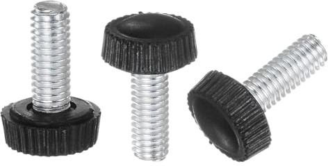 QUARKZMAN 20 Stück Rändelschraube M6 x 16mm Flügelschrauben mit Gewinde, Rundkopf Klemmschrauben Befestigungsschraube Klemmknöpfe Drehknopf für Möbel Modellbau Maschinen Geräte, Schwarz