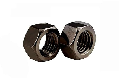 30/50/100 Stück M2 M2.5 M3 M4 M5 M6 vernickelt/schwarz vernickelt Sechskantmuttern aus Kohlenstoffstahl Sechskant-Sicherungsmuttern Metrisch (Color : Black, Size : M2.5(100pcs))
