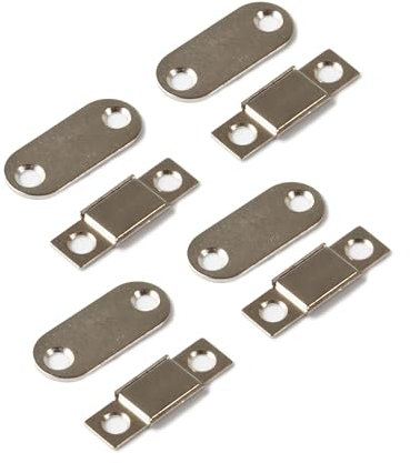 Magna-C® Magnetschnäpper | 4 Stück | ultraflacher Neodym-Magnetverschluss mit Bohrung und Gegenplatte 35x15x3,2mm | Ideal geeignet um Türen und Klappen magnetisch geschlossen zu halten