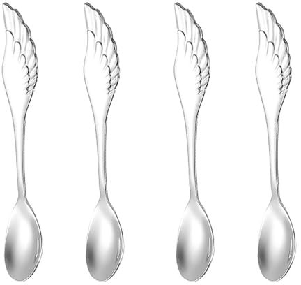 Ouliget Edelstahl Mini Kaffee Espresso Löffel Dessert Teelöffel Kleine Suppenlöffel Silber Süße Tiere Kaffeelöffel 14,2 cm 4 Stück