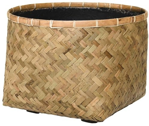 VIVANNO Pflanzkübel Pflanztopf Bambus Fiberzement CISTELLA Natur 48x36 cm