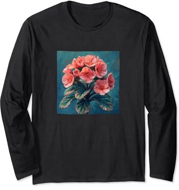 Bergenia Flower Cottagecore Graphic Long Sleeve T-Shirt