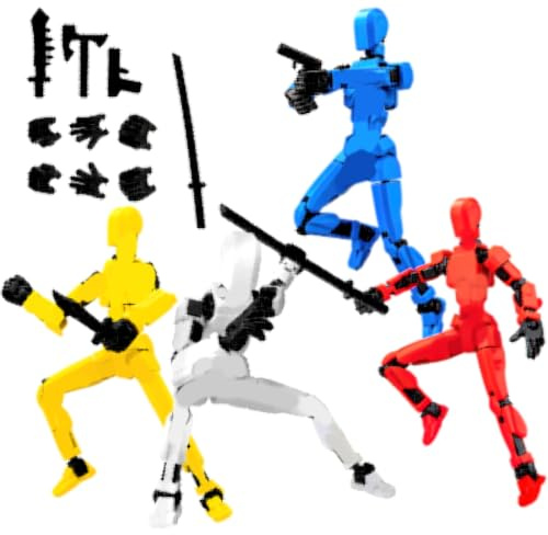 CIYIN Hiros actionfigur 13 robot hjälte multi ledad set med 4 vapen + 3 handtyper