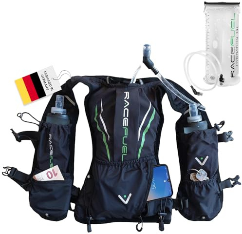 RACEFUEL – Ultraleichte Trinkweste 245 g für Damen & Herren, One Size – Laufweste für Trailrunning, Laufen, Wandern & Radfahren – reflektierend, faltbar