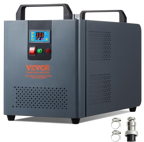VEVOR Industriell vattenkylare KH-6000 200 W industriellt vattenkylningssystem med kompressor 12 l 7,8 l/min vattentank för CO2 lasergravyr kylmaskin