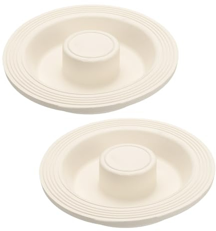 uxcell 2Pcs Drain Stoppers, Rubber Bathtub Stopper Sink Plugs Caps with Hanging Ring for Bathtub Kitchen Bathroom (White - 3 to 4-1/8)