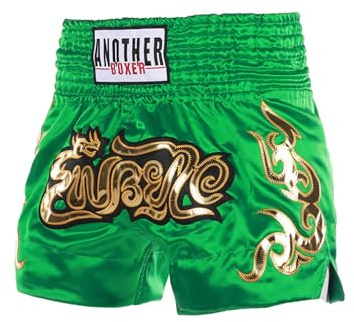 dPois Pantalones Cortos De Lucha De Muay Thai para Niños Pantalones Secado Rápido Pantalones para Kickboxing MMA Artes Marciales Verde 8-12 años