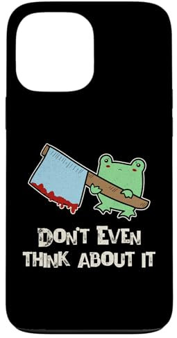 iPhone 13 Pro Max Cute Angry Frog With Ax Horror Mad Frog Resist Halloween Case