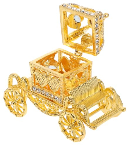 MAGICLULU Dekorative Schmuckschatulle Handbemalte Emaillierte Königliche Kutsche Kleiner Schmuckbehälter Ringständer Ohrring-etui Schmucketui Vintage-schmuckschatulle Organizer Für