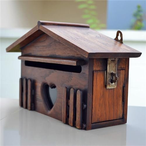 ZSXZCBDQ Boite aux Lettres sur Pied, Boite a Lettre Exterieur, Boîte aux Lettres de cabane en Bois, pour la décoration de la Maison, du Bar, 32×12×18cm