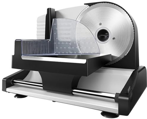 Commercial Deli Meat Slicer with Adjustable Thickness, Compact Design for Cheese, Bread, and Meat Cutting