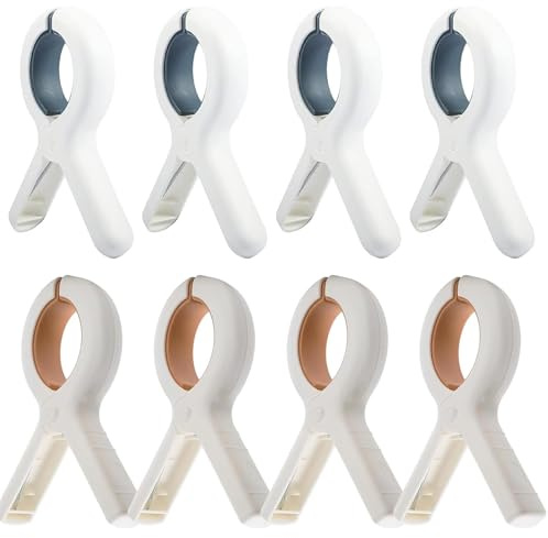 8 PCS Beach Towel Clips,Towel Clips for Sun Loungers Large Beach Towel Clips Plastic Towel Clips, for Sun Lounger Washing Line Laundry Pool Chairs Sunbeds, Beach, Garden, Pool