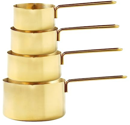 Mikinona 4 Piezas Cucharas Medidoras Inoxidable Doradas Cocina Utensilios de Repostería Multiusos Uso Doméstico