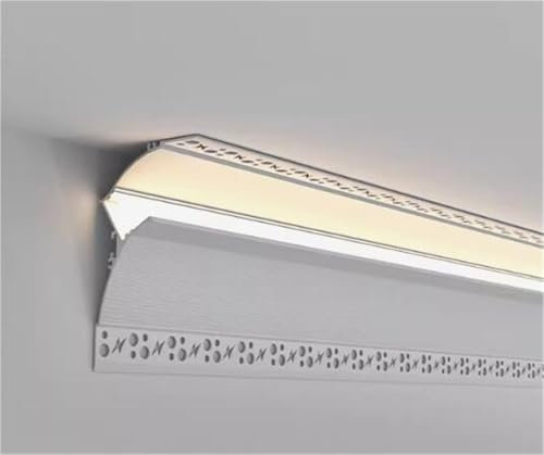 Moldura Iluminacion Canal De Iluminación Con Moldura De Corona LED Para Borde De Techo Y Pared, Lámpara De Techo/riel De Iluminación Decorativa Lineal Para Bañador De Pared, Zócalo LED(2.8m(9ft))