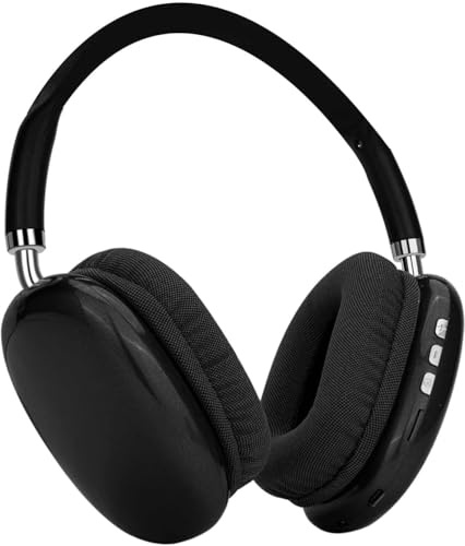 HechoVinen Wireless Over Ear Headphones,Noise Canceling Bluetooth Headphones,12H Playtime,Foldable,Soft Earmuffs for iPhone,Android,Laptops,PC,TV (Black)