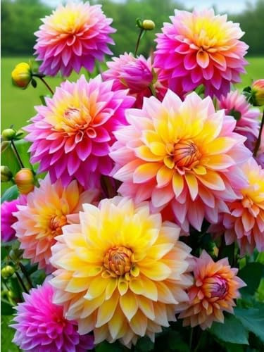 Dahlien-Rhizome/Winterhart/Zieht Zen und Glück an/Große und einzigartige Form/Perfekt als Gartendekoration/-2 Rhizome-C